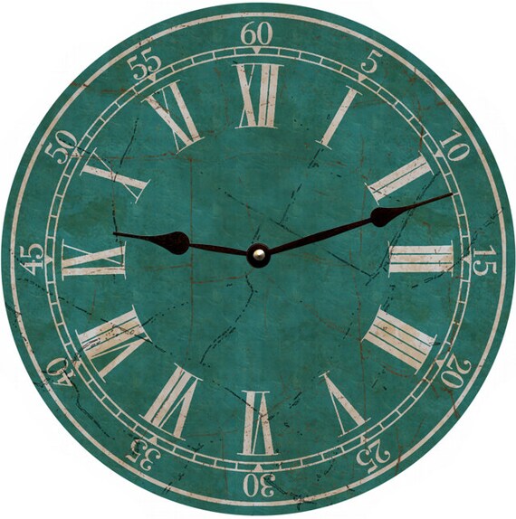 Teal Wall Clock by TimeFliesClocks on Etsy