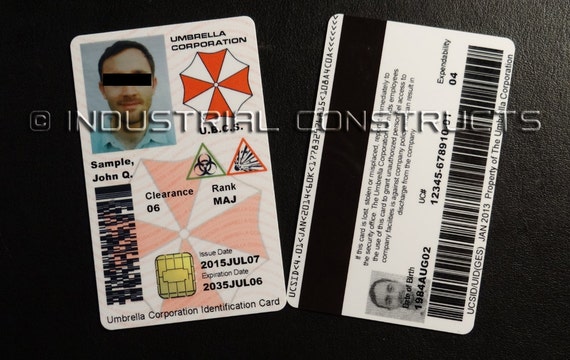 umbrella corporation cac card badge evil resident cards access prop common