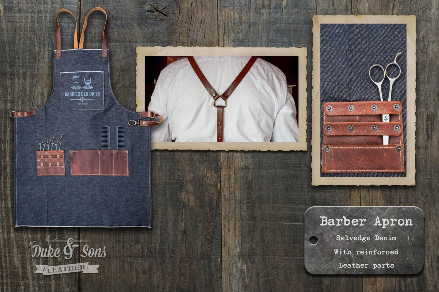 Download Barber Apron Selvedge Denim handmade by DukeAndSonsLeather ...