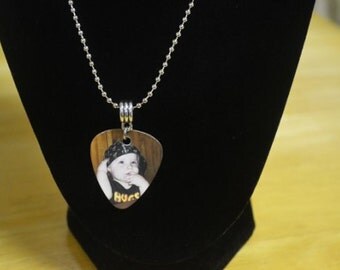 Photo Pick Necklace, Photo Guitar Pick, Memorial Jewelry, Bereavement Jewelry, Memory Jewelry. Sympathy Jewelry, Personalized Guitar Pick