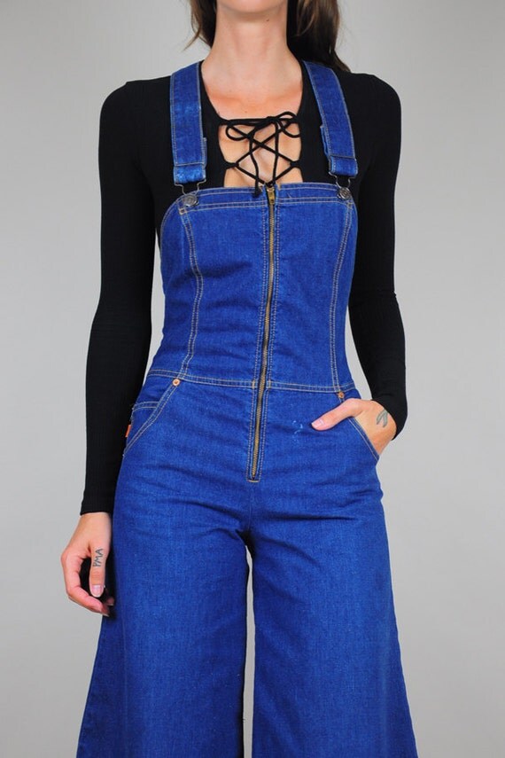 1970's LEVI'S cropped denim Overalls by NOIROHIOVINTAGE on Etsy