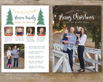Year in Review Card Template - Christmas card template - Holiday card template