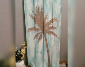 Palm Tree wood wall art