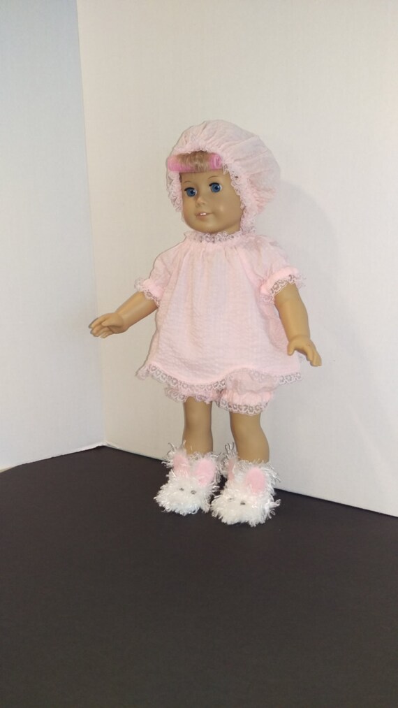 1950's baby doll pajamas with bunny slippersMary by maggieandjoan