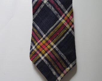 70's Plaid Tweed Necktie