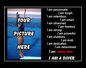 Swimmer Wall Art Motivation Swim Coach Wall Art I AM A by ArleyArt