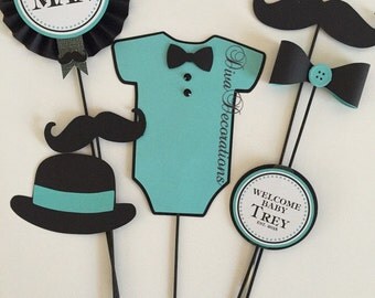 Little Man Mustsche Baby Shower Centerpiece CUTOUTS ONLY