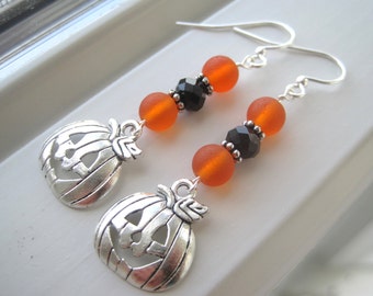 Pumpkin Earrings - Halloween Jewelry - Pumpkin Jewelry - Halloween Earrings - Fall Earrings - Orange Jewelry - Pumpkin Wedding