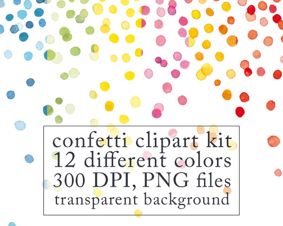 Watercolor Confetti Clipart digital clip art digital frame