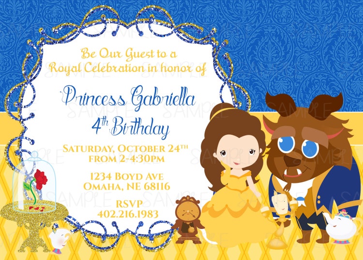 Printable Belle Beauty and the Beast Favor by PartyInnovations09