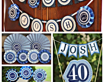 40th Birthday birthday decor. Set of 18 by CharmingTouchParties