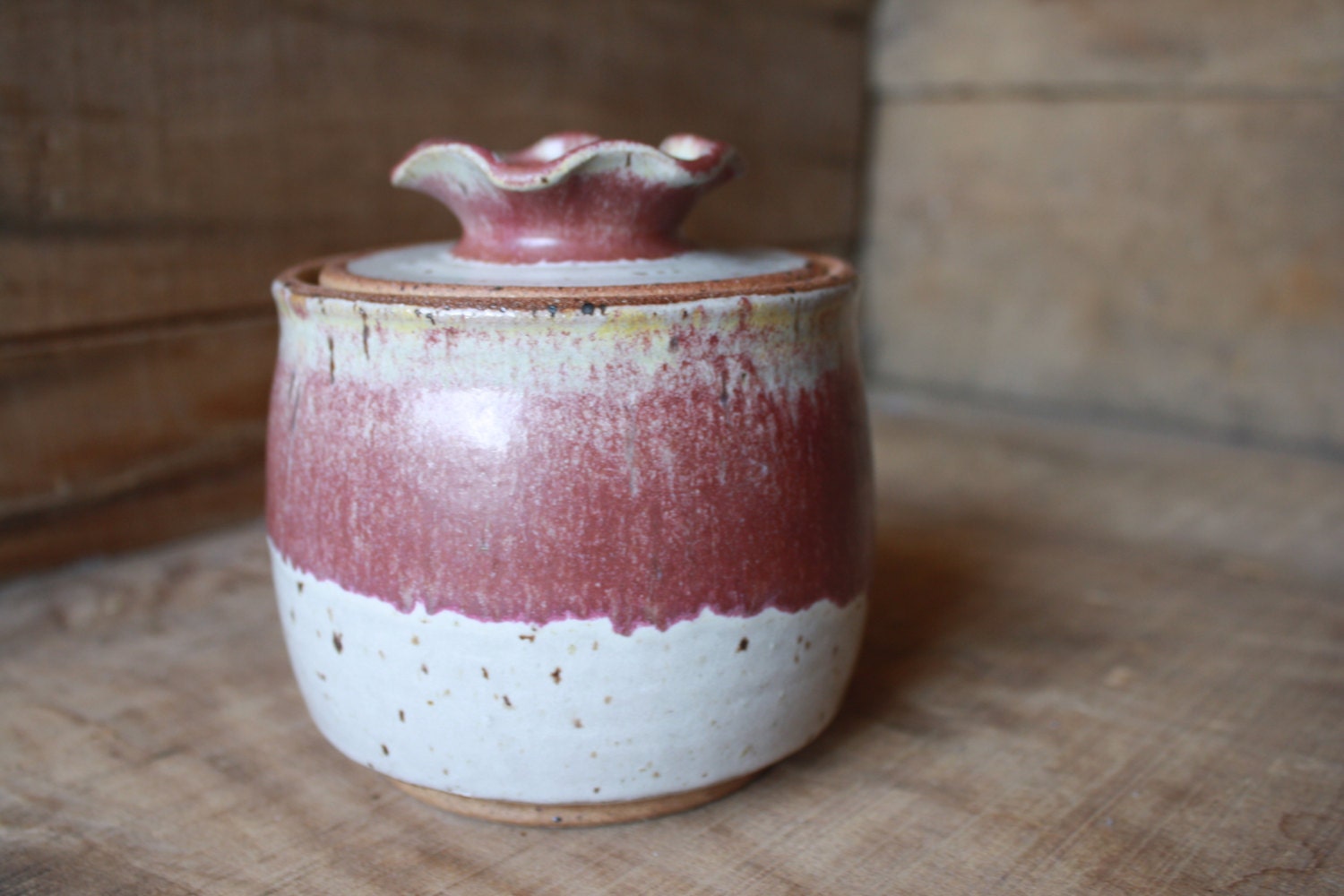 Honey Pot Ceramic Honey Jar Handmade Pottery by KJPottery