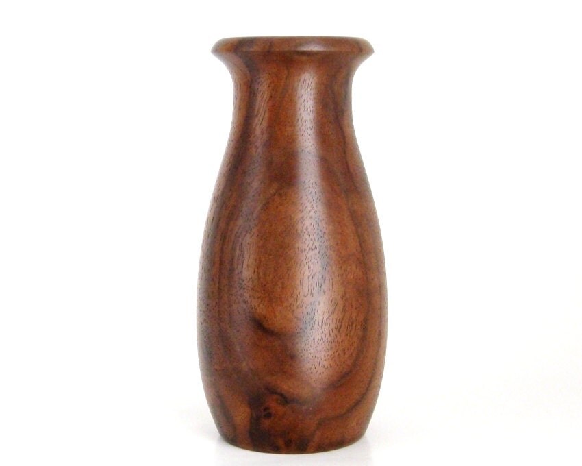 Wood Vase Turned in Walnut