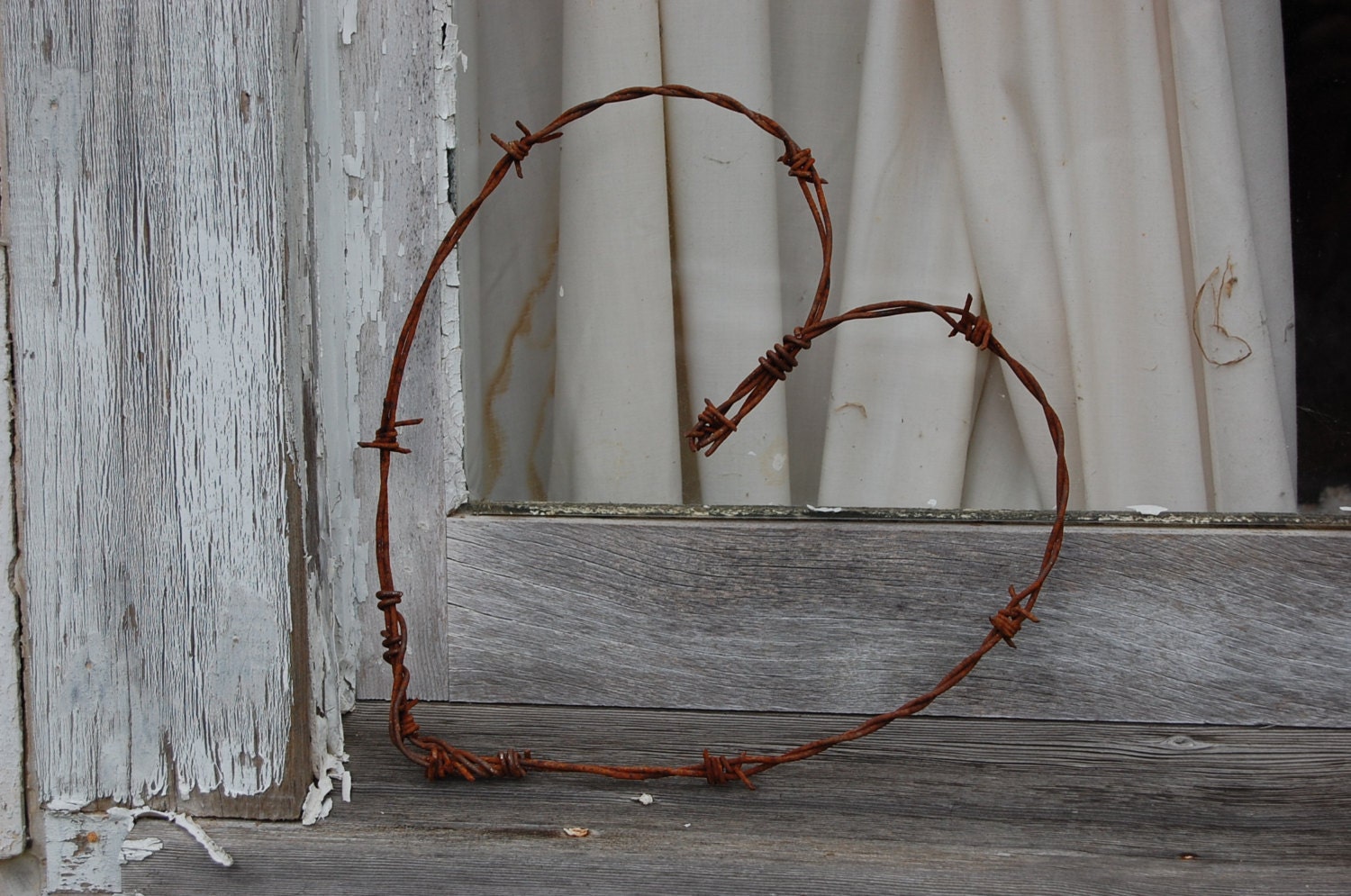 Barbed Wire Heart Wedding Heart Rustic Home Decor Heart 3609