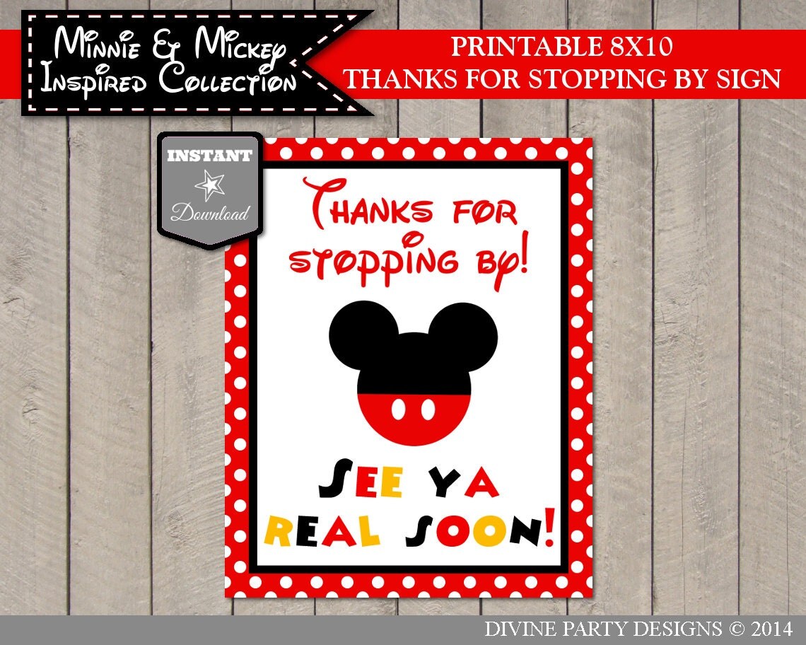 INSTANT DOWNLOAD Mouse Thanks for Stopping By by DivinePartyDesign