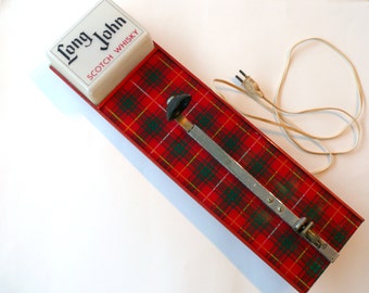 Vintage Whiskey Dispenser, Long John Scotch Whisky, Vintage Barware Prop, Bar Accessory, Bar Decor, Spirit Optics Holder, Tartan Wall Decor