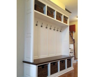 SALE! 72" Mudroom Lockers Bench Storage Furniture Cubbies Coat Rack Hall Tree
