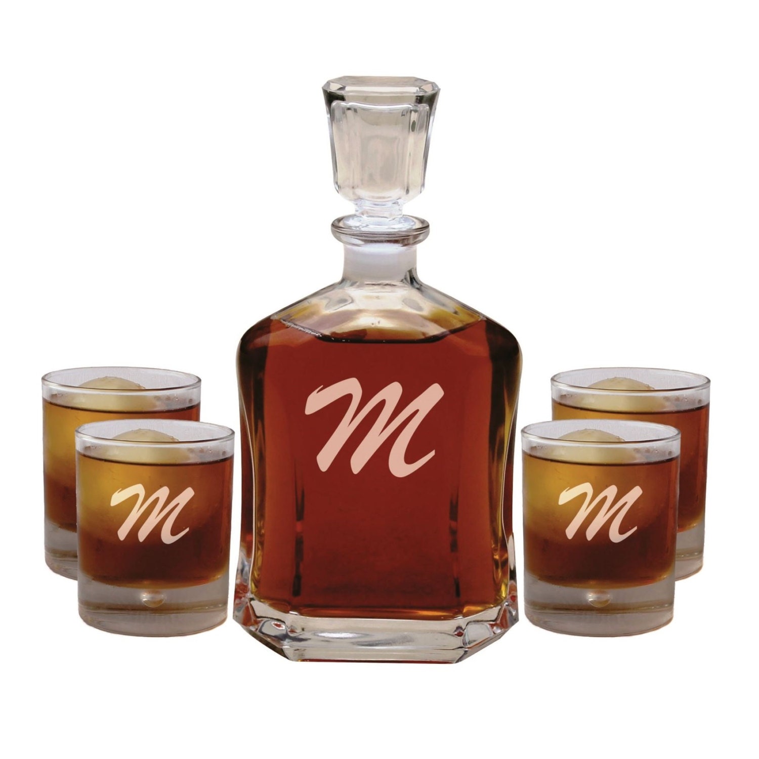 Personalized Whiskey Decanter Set With 4 By MyPersonalMemories