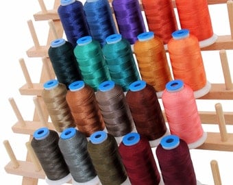 Rayon Machine Embroidery Thread Set 20 Dark Colors - 1000m Cones - 40wt