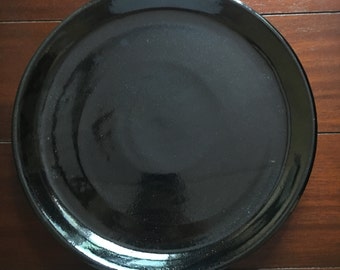 Ceramic plate // dinner plate// black glaze//gift