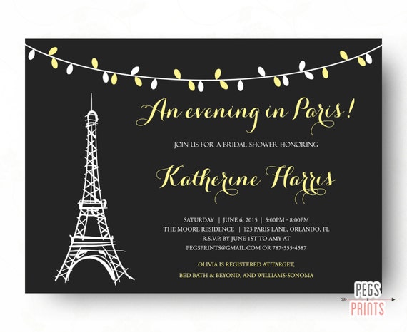 Paris Bridal Shower Invitations 4