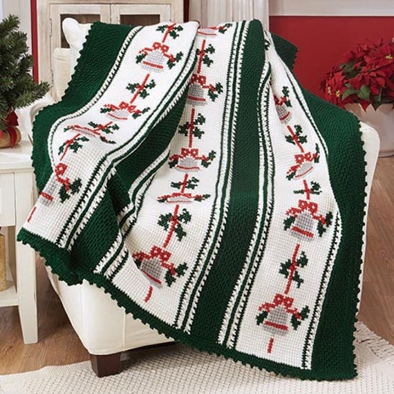Red Heart Silver Bells Christmas Afghan by CalhounBookStore