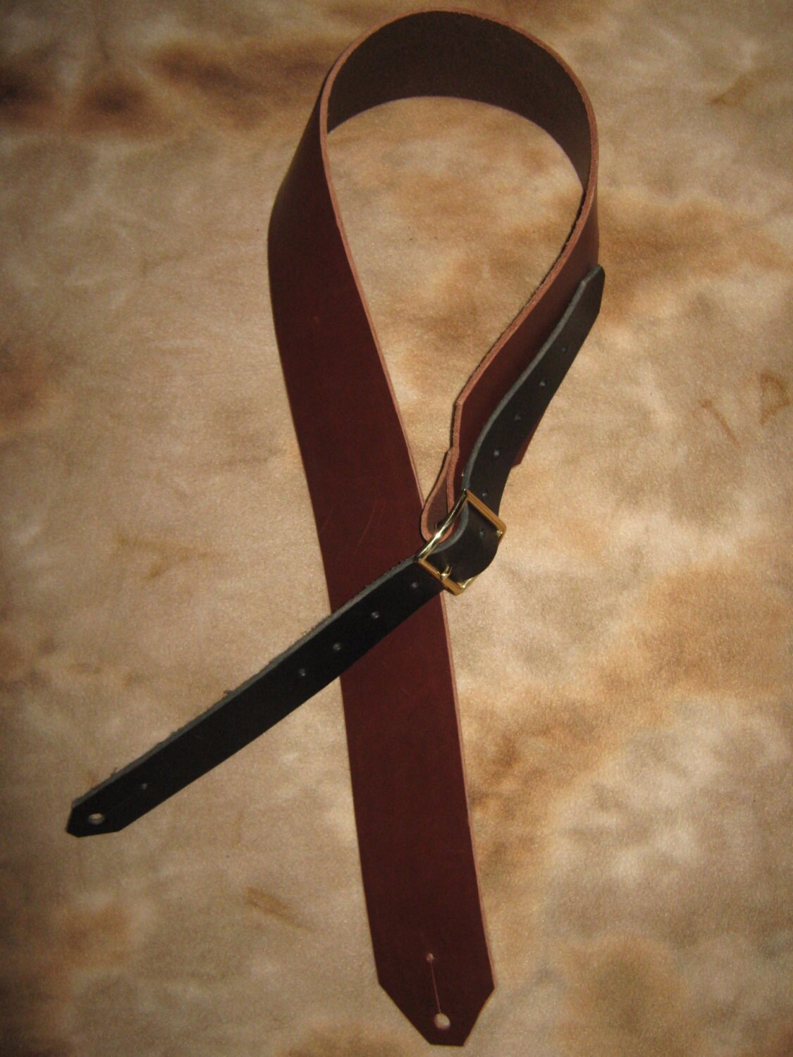 Extra Wide Leather Guitar Strap with Buckle