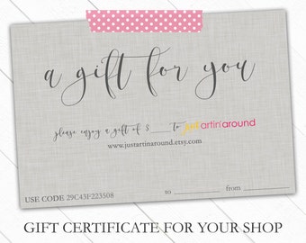 Gift Certificate Bundle - Gift Certificate Template - Gift Certificate Printable - Branding - Christmas Gift - Gift Card Template- Etsy
