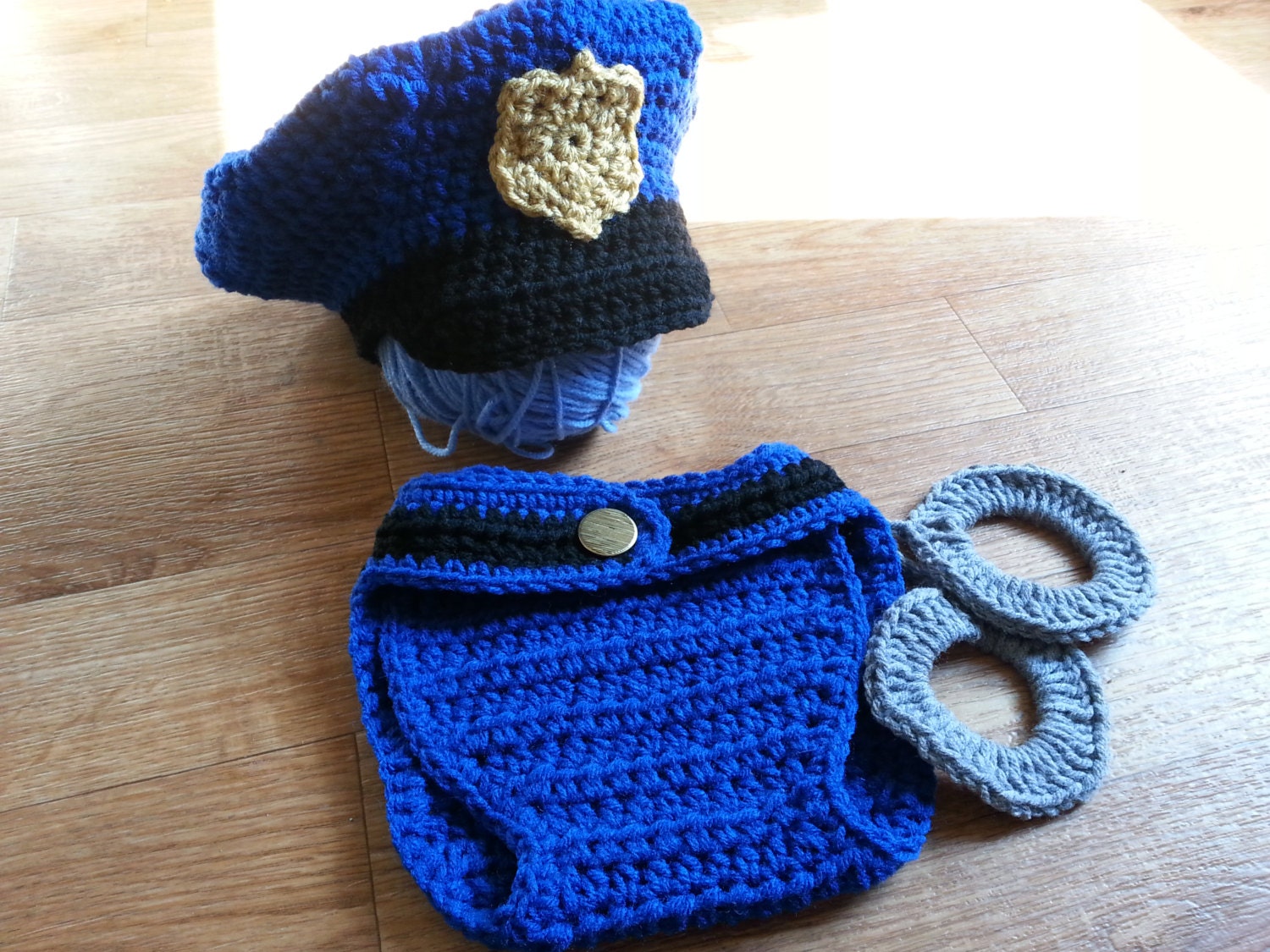 Police Officer Photo Prop Crochet PATTERN PDF