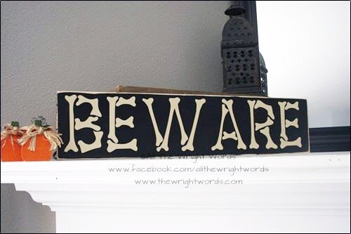 24x6 Beware Halloween Wood Sign Fall Decor Halloween