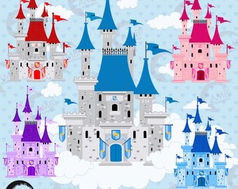 Castle clipart, Fairytale castle clipart, Princess clipart, Fairytale,commercial use, vector graphics, digital clip art, AMB-992