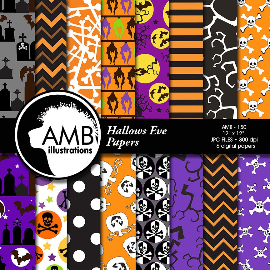 Halloween Digital paper Halloween papers Halloween