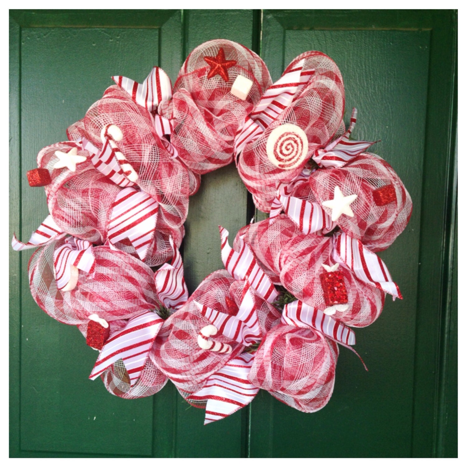 Candy cane themed wreath Christmas wreath christmas