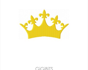Filled Embroidery Crown Embroidery Design INSTANT DOWNLOAD