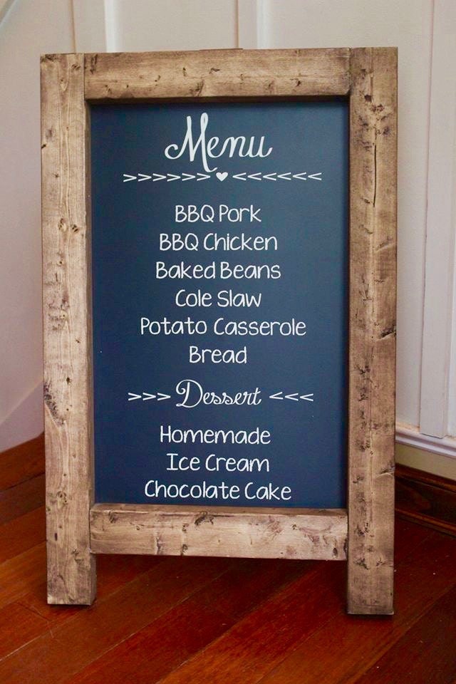 MENU Rustic Chalkboard Stands Alone Chalkboard Easel