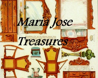 Vintage Paper Doll House Cut Outs - Digital Download