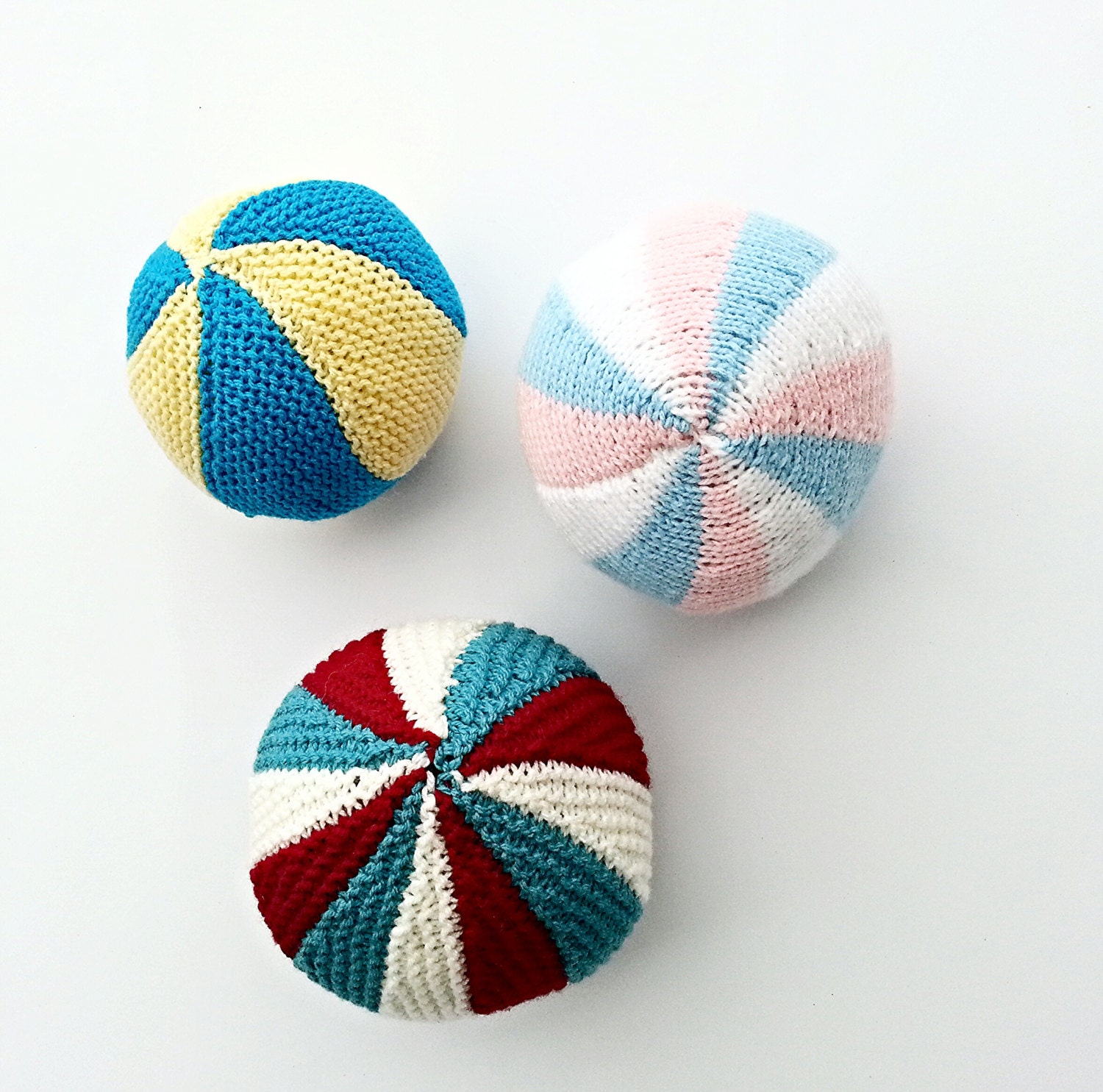KNITTING PATTERN Knitted Balls Rainbow Ball Soccer Ball