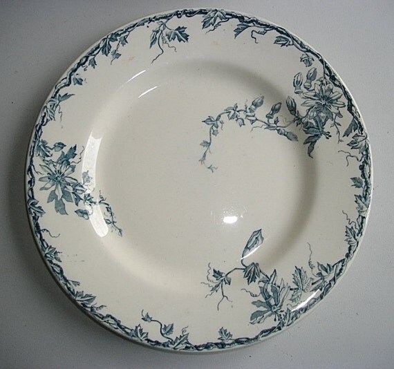 RESERVED for Timur Set of 4Antique French dinner plates