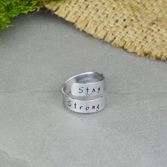Stay Strong Wrap Ring by SilverStatements on Etsy