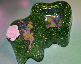 Tooth Fairy Box, Tooth Shaped Box, Fairy Objects, Resin Fairy, Resin Tooth, Tooth Fairy, Green Tooth