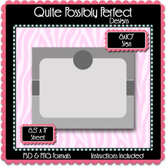 8x10 Sign Template with Clipping Layers Instant Download