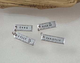 Personalized Keychain Tags - Add On Tags for Bat and Superhero Keychain - Small Keychain Tags