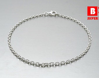 925 Sterling Silver Bracelet, Cable Chain (Code : YC1)