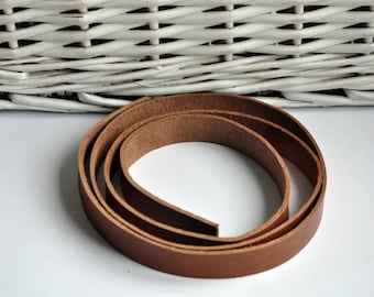 Premium real leather strap -90cm Long Saddle Tan color Vintage/Antique Look Veg-Tan (1.8-2.4 mm)