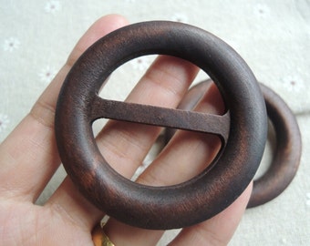 2 Pcs 60mm brown Wood buckle wooden belt buckle (W542)