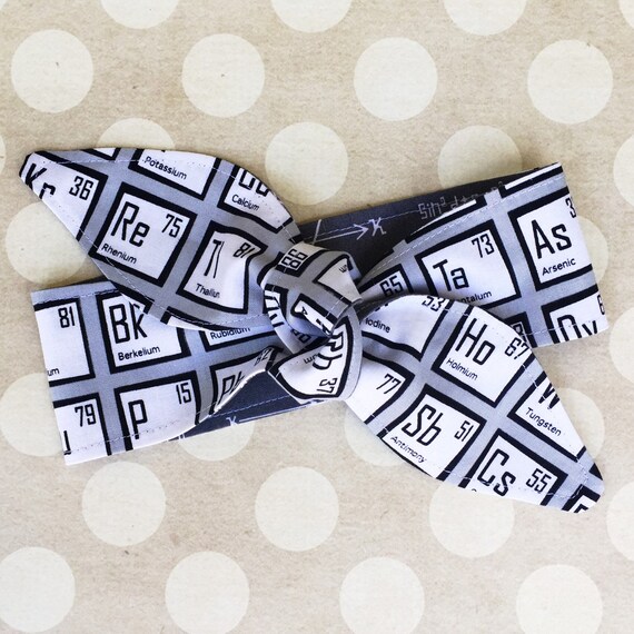 table bow periodic tie Bow Table Tie Headband Hair Headscarf Up Periodic Dolly   REVERSIBLE