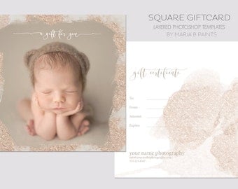 INSTANT DOWNLOAD, Gift Certificate Template, Gold, Gift Card, Layered Photoshop Template, Book Now, Photography Session, Postcard