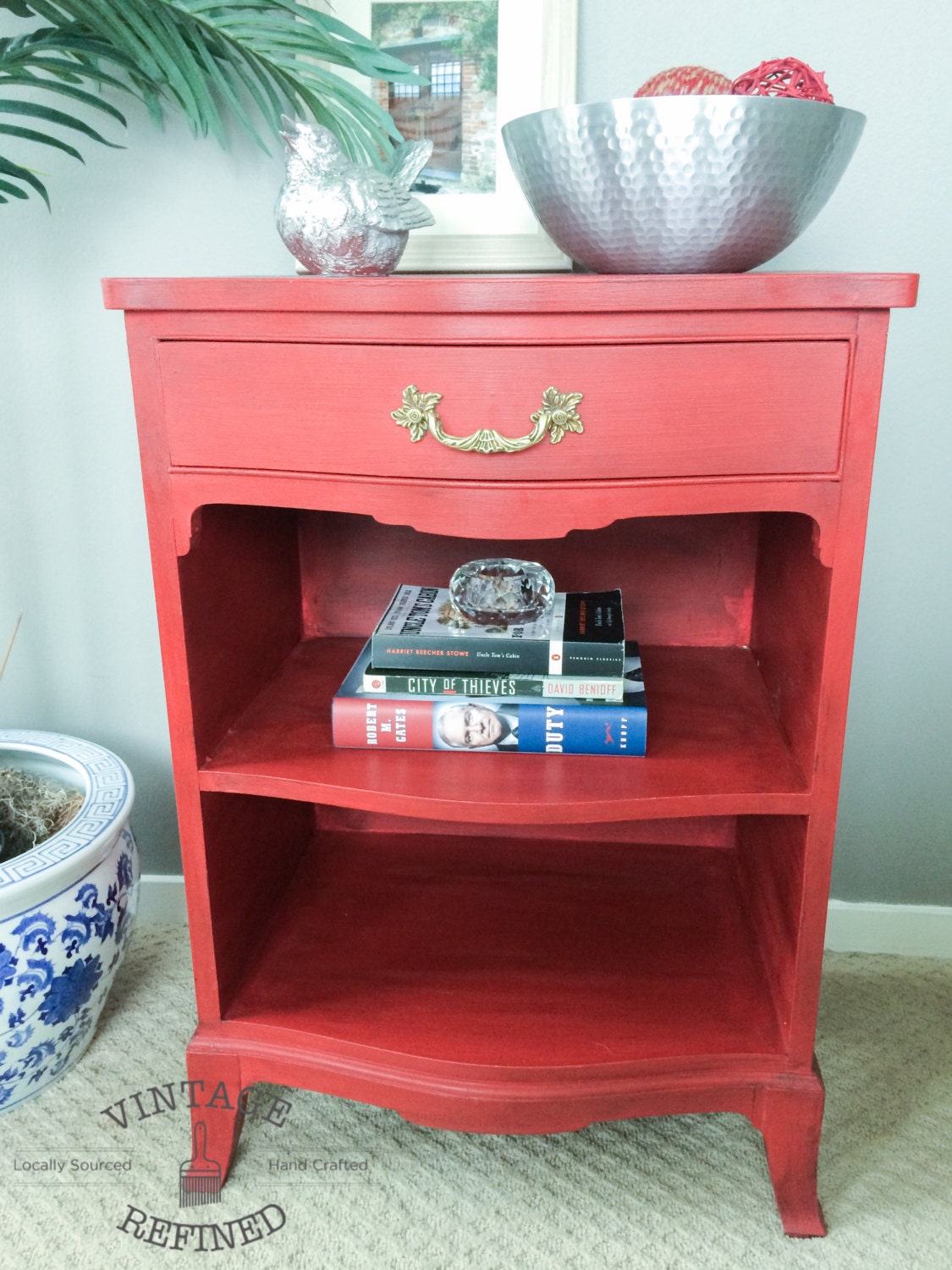 AVAILABLE Red Painted Nightstand