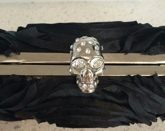 SALE!!! - Skull and flower clutch