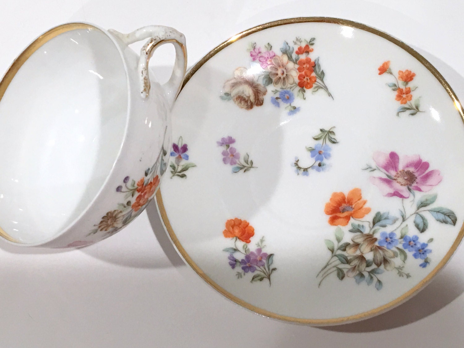 German Tea Cup and Saucer, Antique Tea Cups, Vintage Tea Party, Shabby